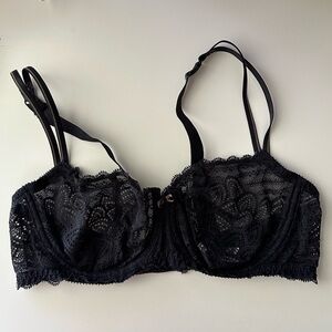 Chantelle Unlined Lace Black Bra 38C
